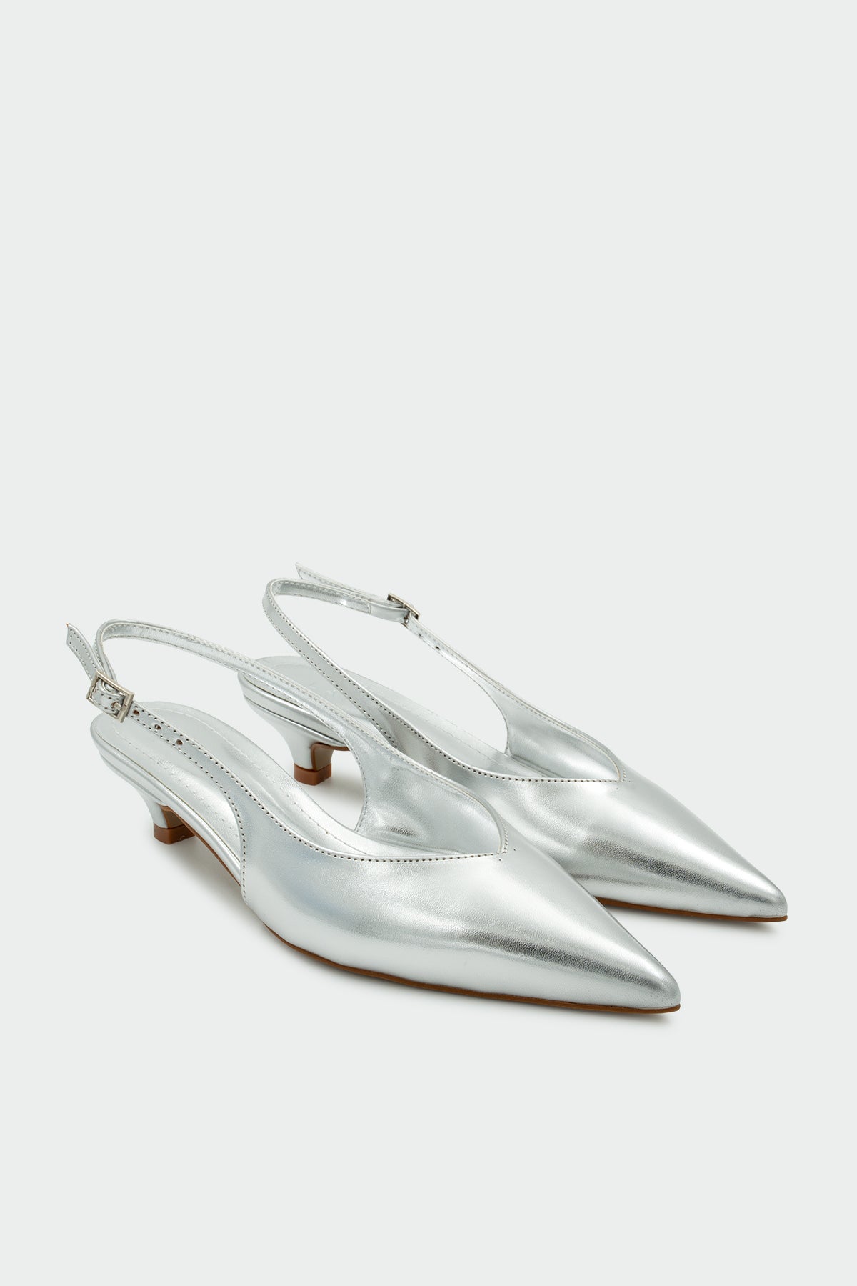 Siento Tokalı Düz Kadın Topuklu Ayakkabı - Silver