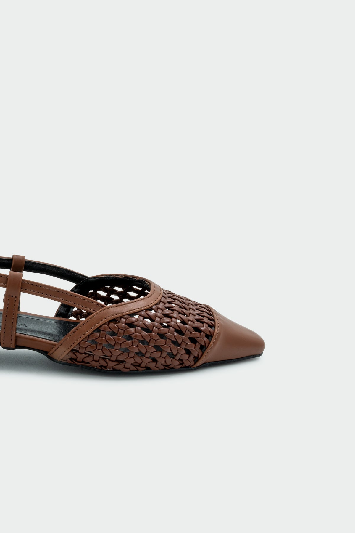 Megan Örgü Detaylı Kadın Düz Babet - ACI KAHVE