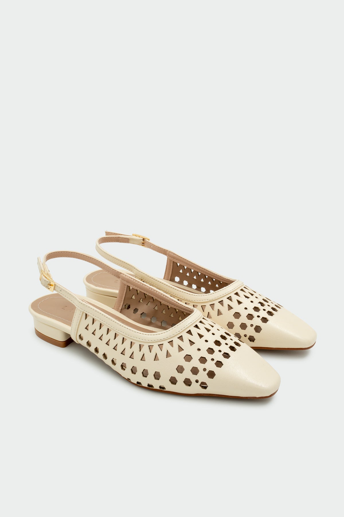 Scoth Lazer Kesim Desenli Kadın Babet - EKRU