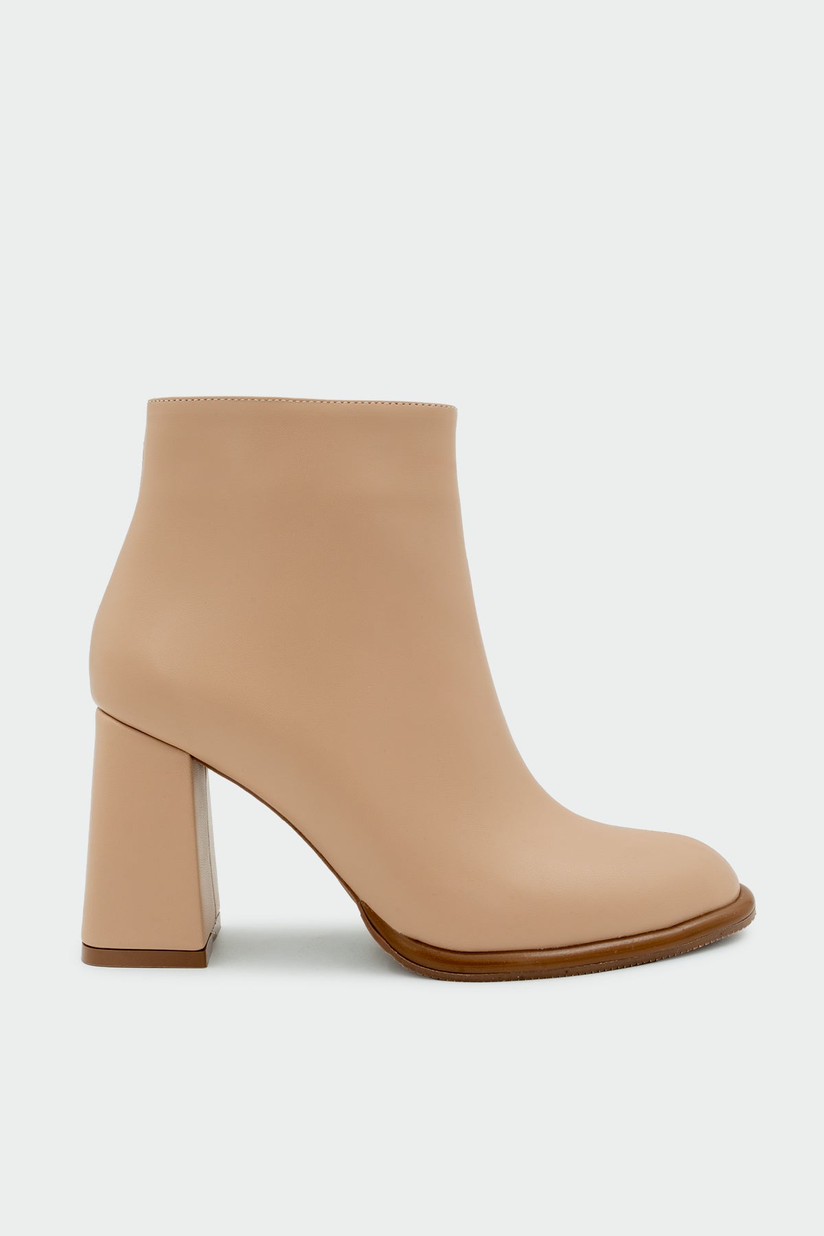 Tobin Fermuarlı Kadın Bot - NUDE DERİ