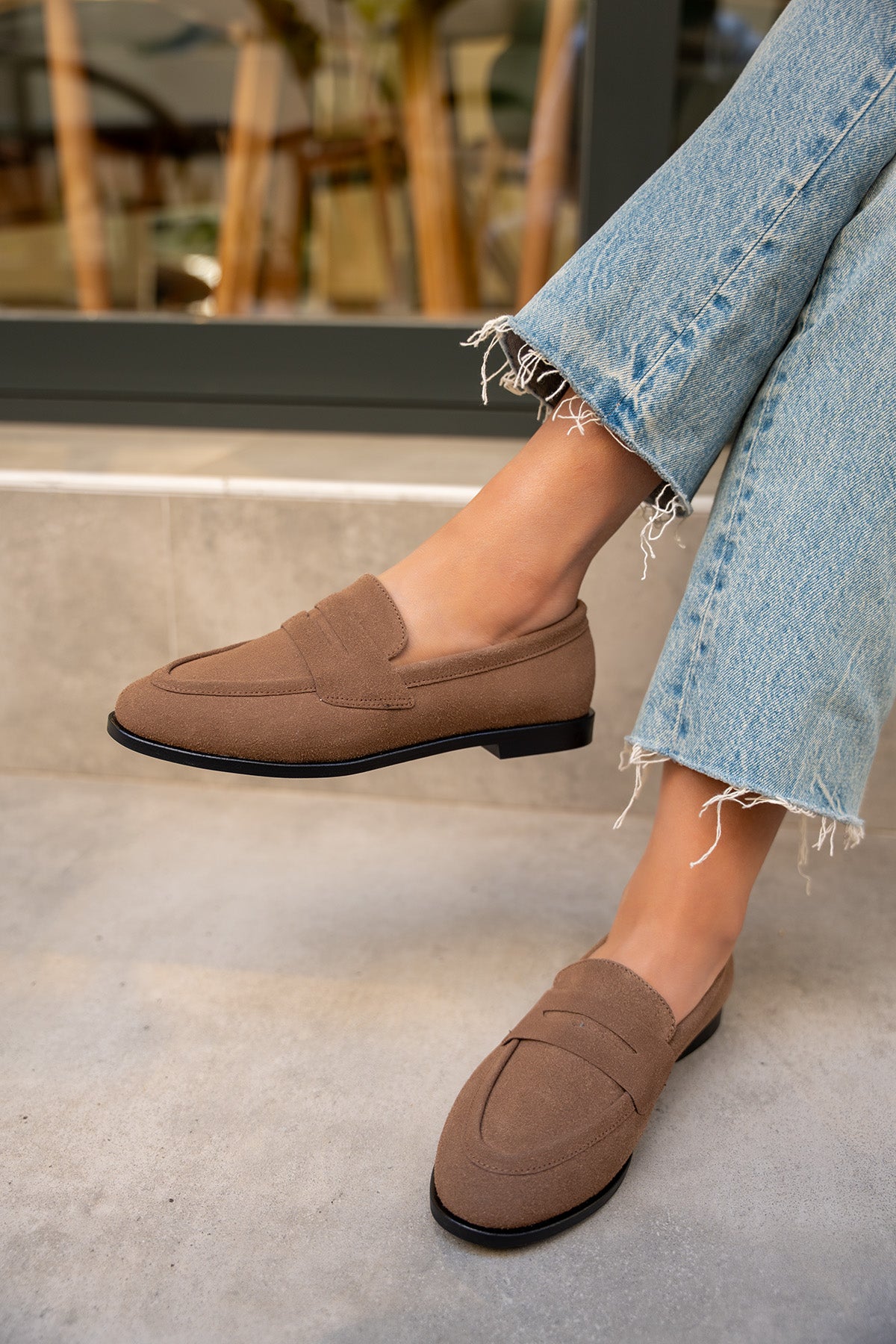 Desna Düz Taban Ayakkabı - AcıKahve Süet