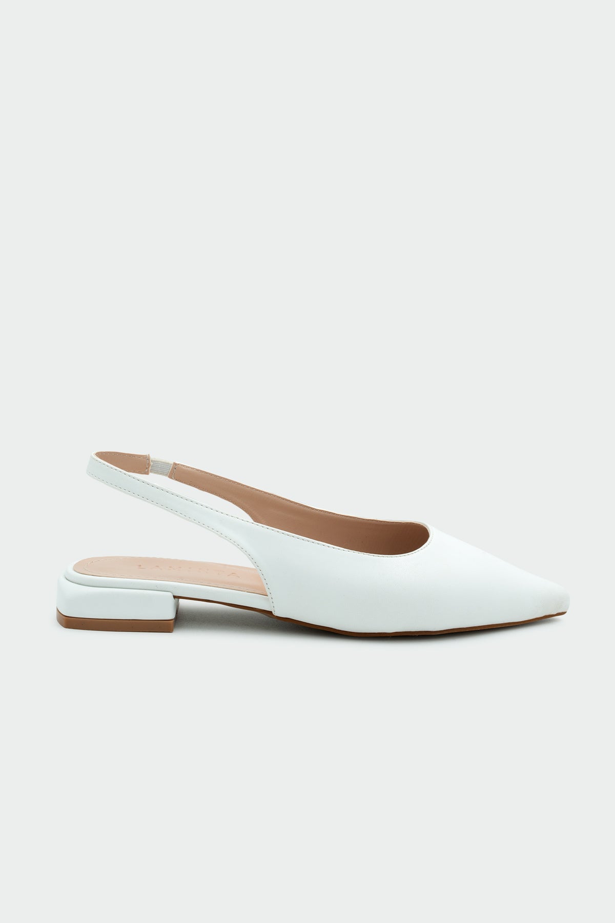 Crown Düz Sivri Burun Kadın Babet - BEYAZ