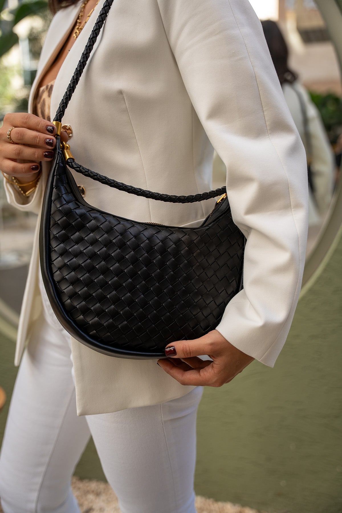 Dante Örgü Detaylı Kol Çantası - SİYAH