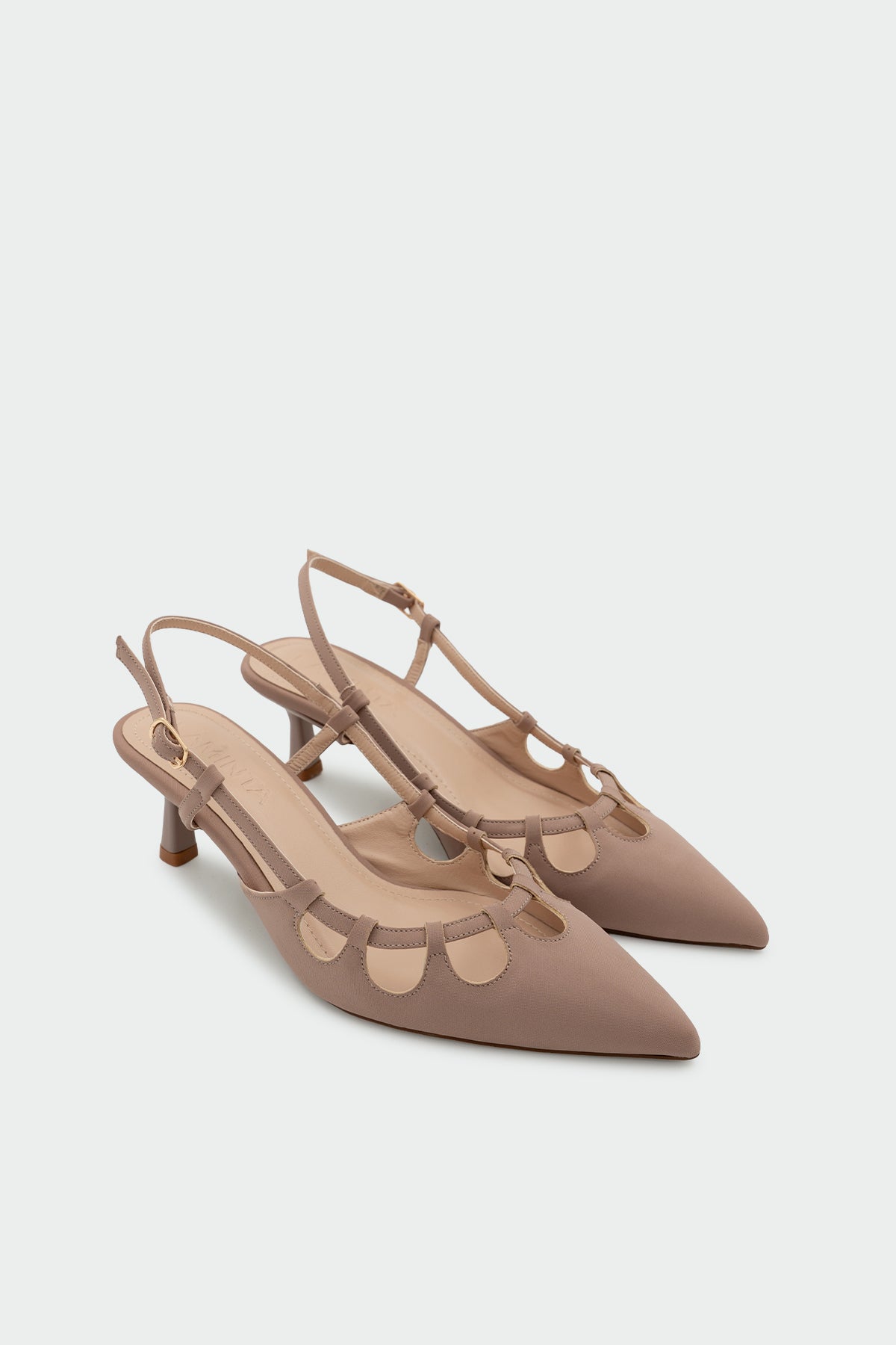 Bunny Dekolte Detaylı Kadın Topuklu Ayakkabı - VİZON