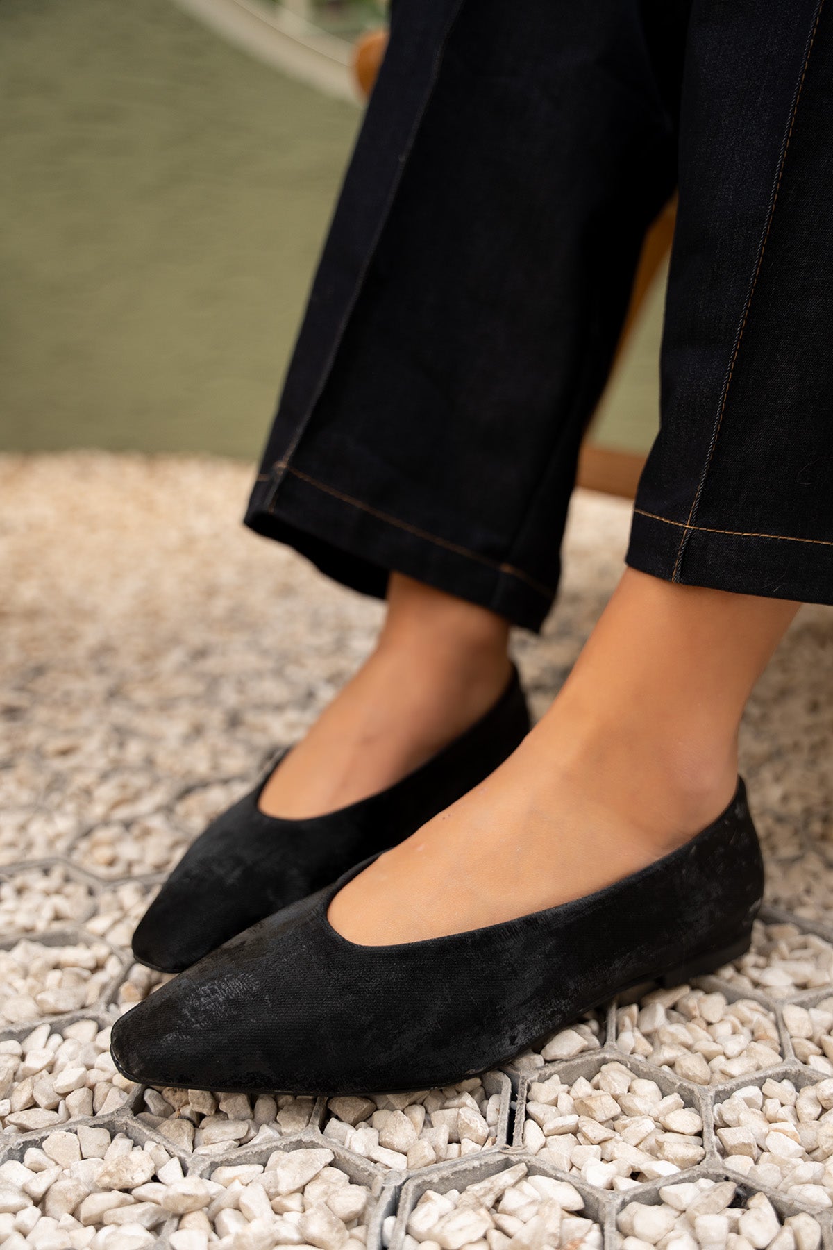 Joset Küt Burun Düz Kadın Babet - SİYAH