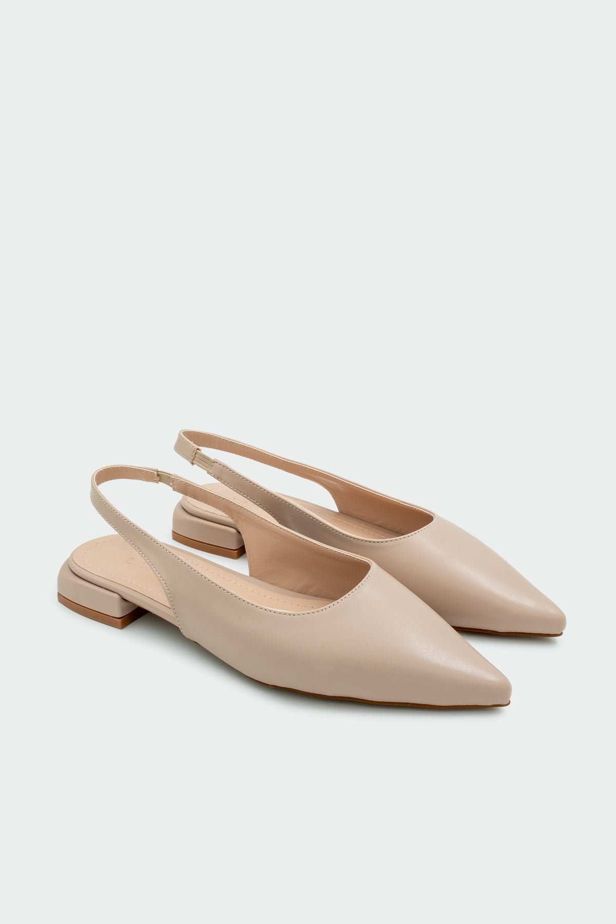 Crown Düz Sivri Burun Kadın Babet - NUDE