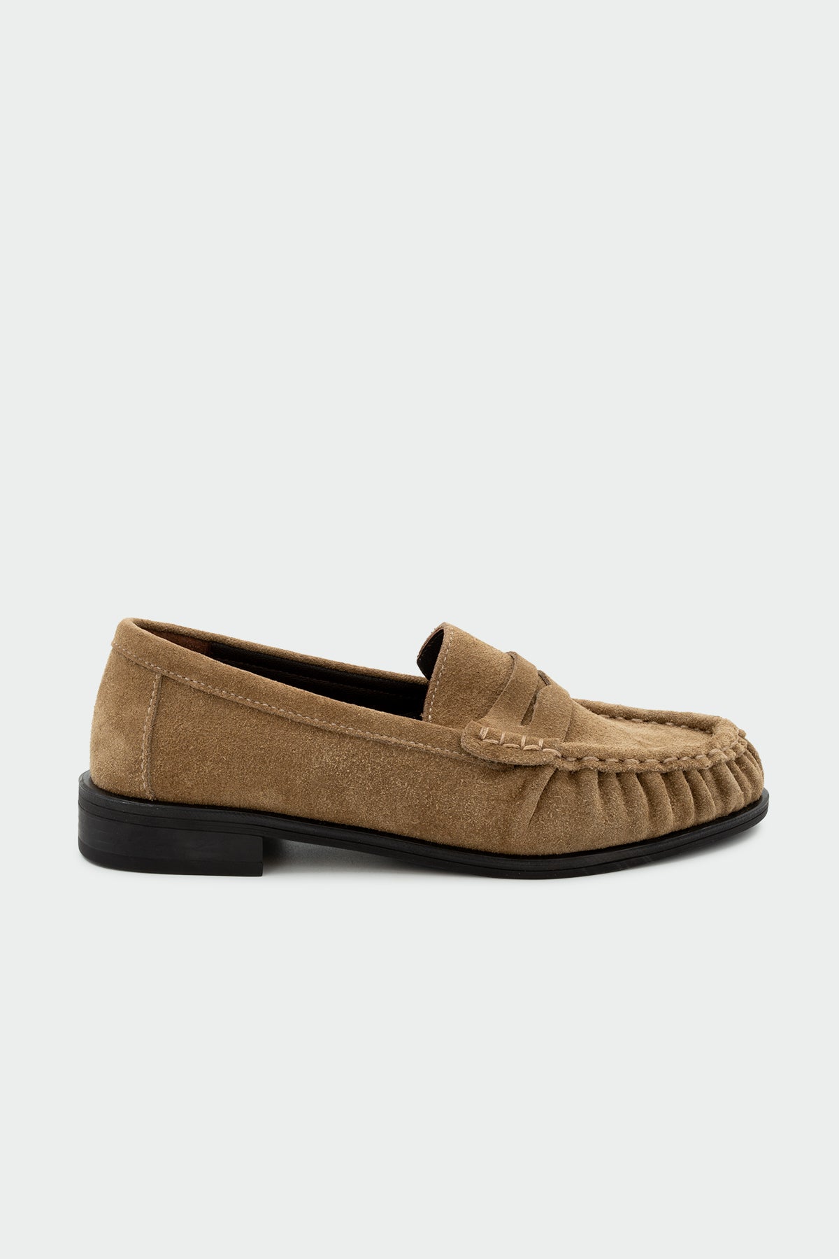 Dipsy Dikiş Detaylı Hakiki Deri Kadın Loafer - Rome Bej Süet