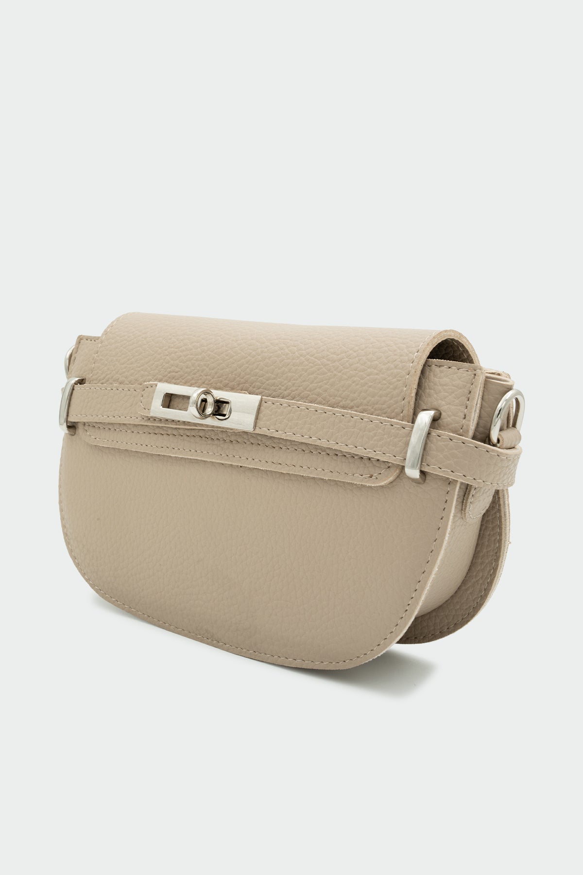 Jone Kilit Aksesuarlı Kadın Çapraz Çanta - VİZON