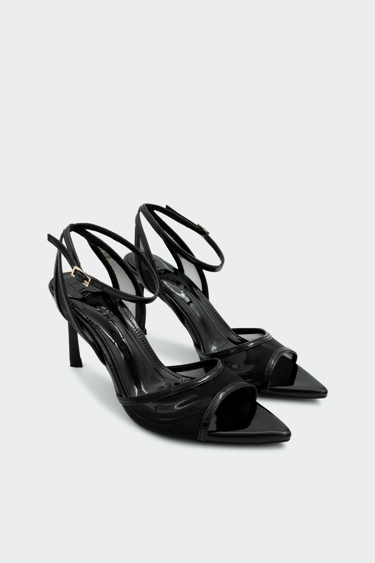 Treasa Transparan Detaylı Kadın Topuklu Ayakkabı - SİYAH RUGAN