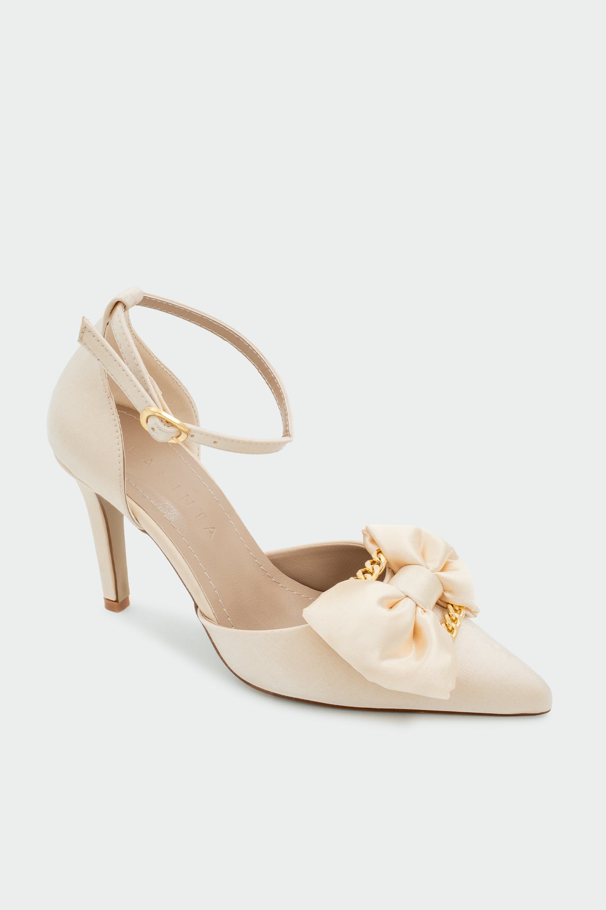 Temy Fiyonk Detaylı Kadın Topuklu Ayakkabı - TEN SATEN