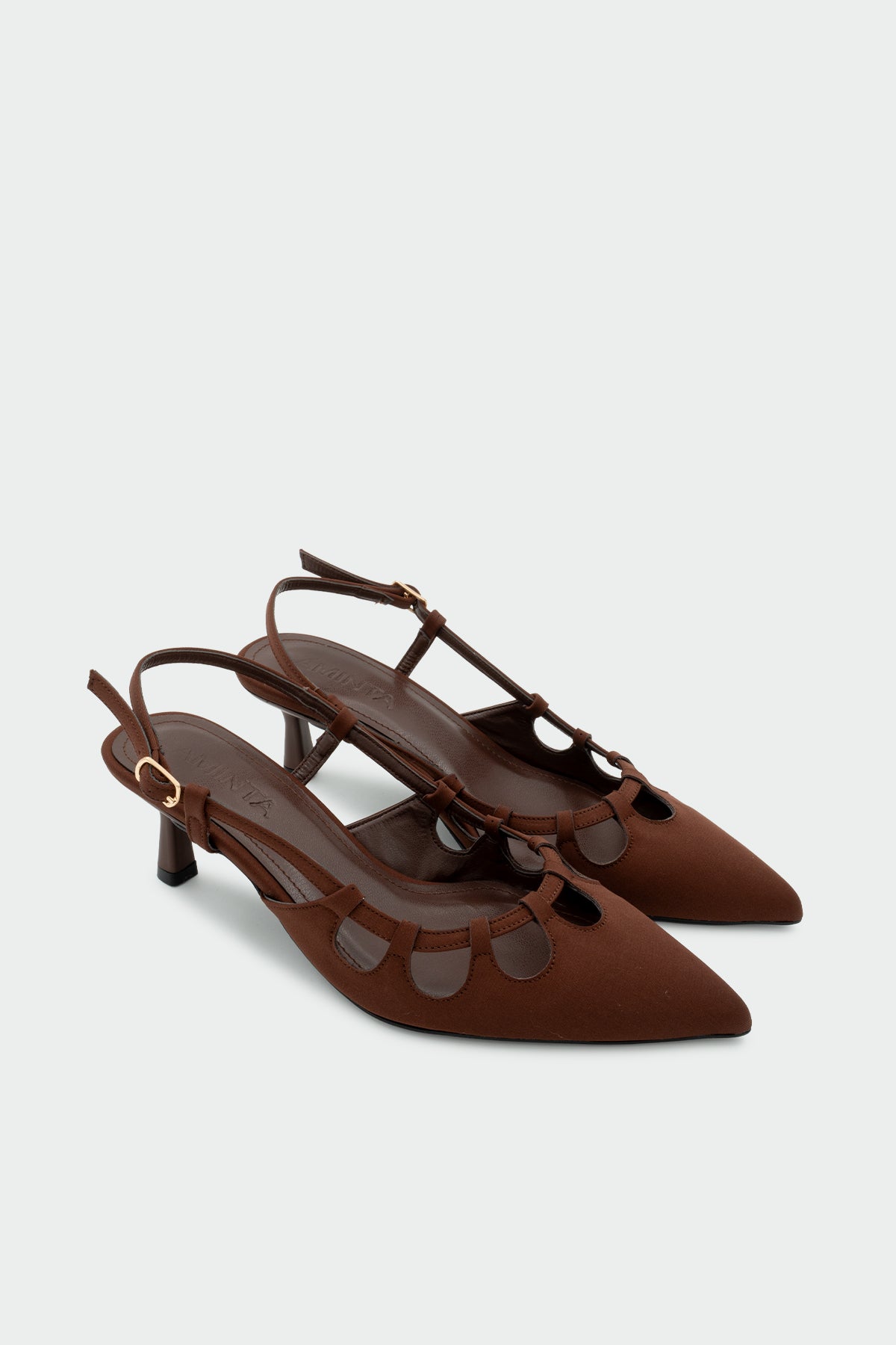 Bunny Dekolte Detaylı Kadın Topuklu Ayakkabı - ACI KAHVE