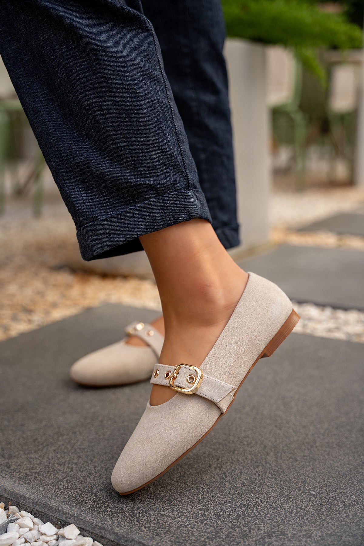 Victor Gold Tokalı Babet - BEJ SÜET