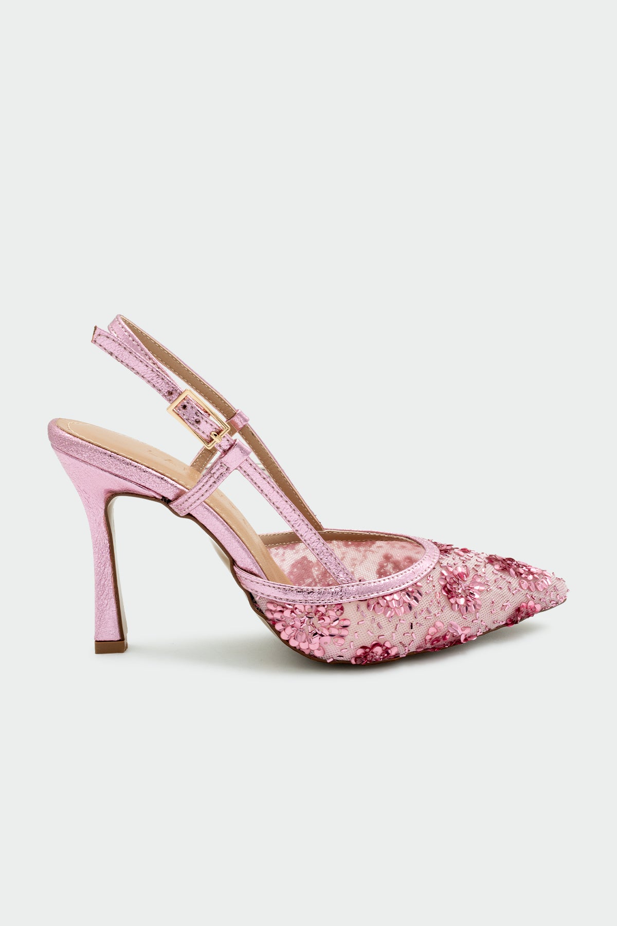 Mass İşleme Detaylı Kadın Topuklu Ayakkabı - PEMBE