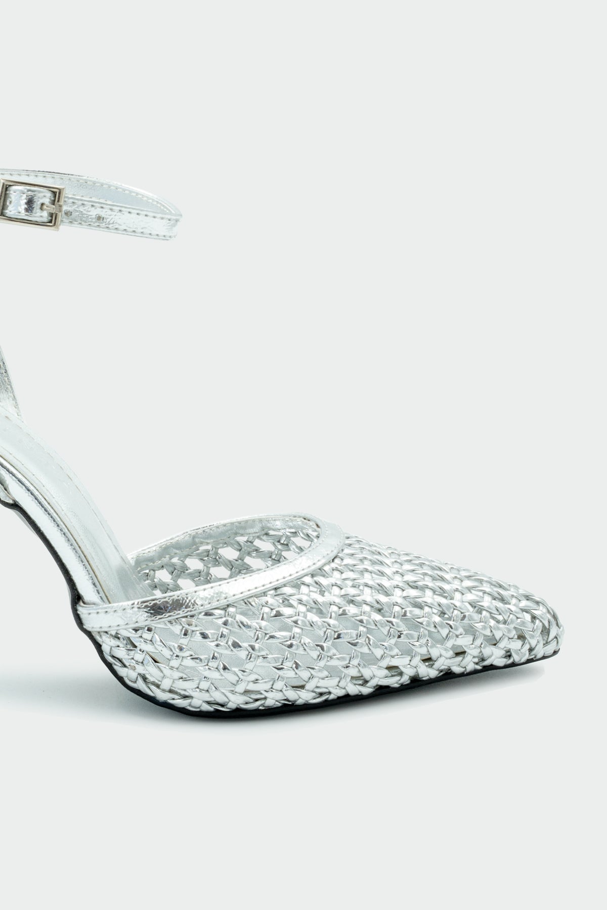 Erich Örgü Detaylı Kadın Topuklu Ayakkabı - Silver