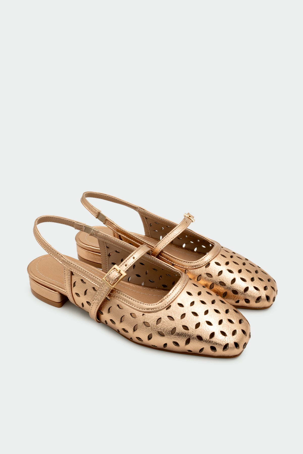 Elina Lazer Kesim Detaylı Düz Kadın Babet - ROSE