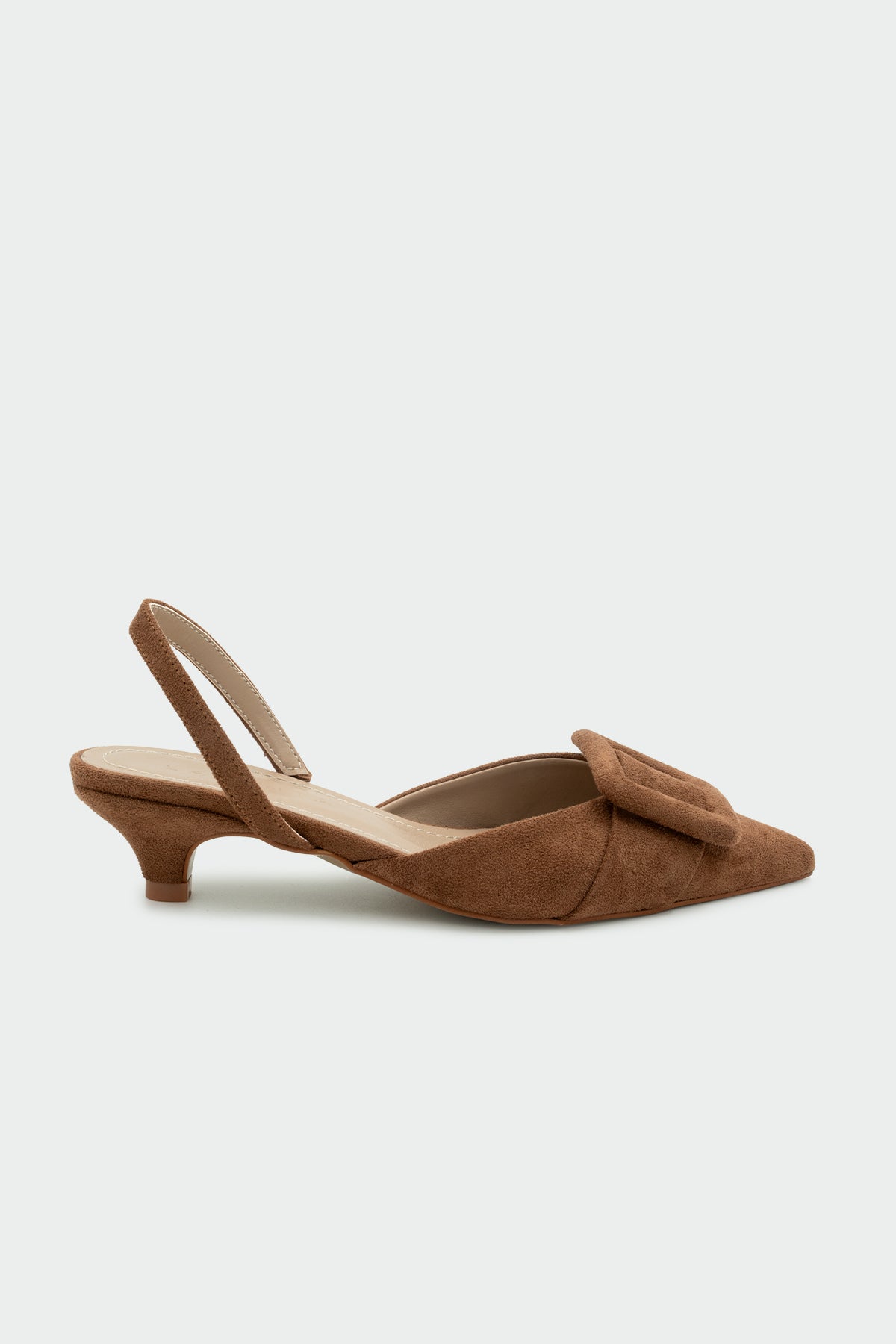 Nicole Tokalı Topuklu Ayakkabı - TABA SÜET