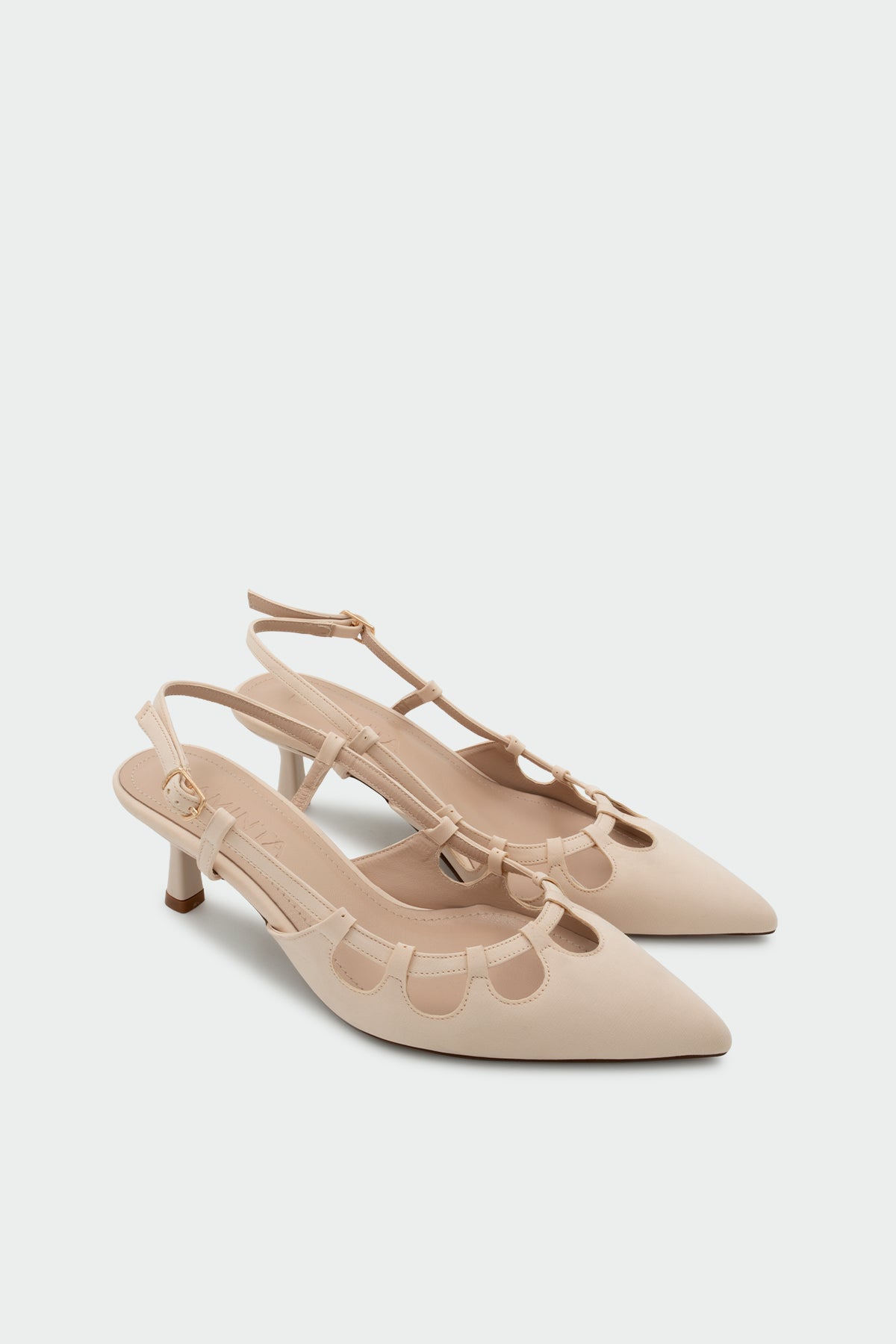 Bunny Dekolte Detaylı Kadın Topuklu Ayakkabı - TEN