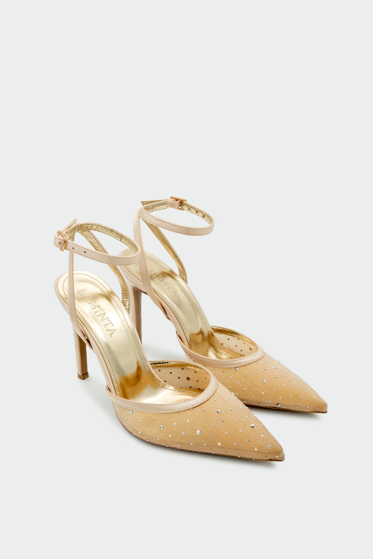 Ripple Taşlı Kadın Topuklu Ayakkabı - GOLD