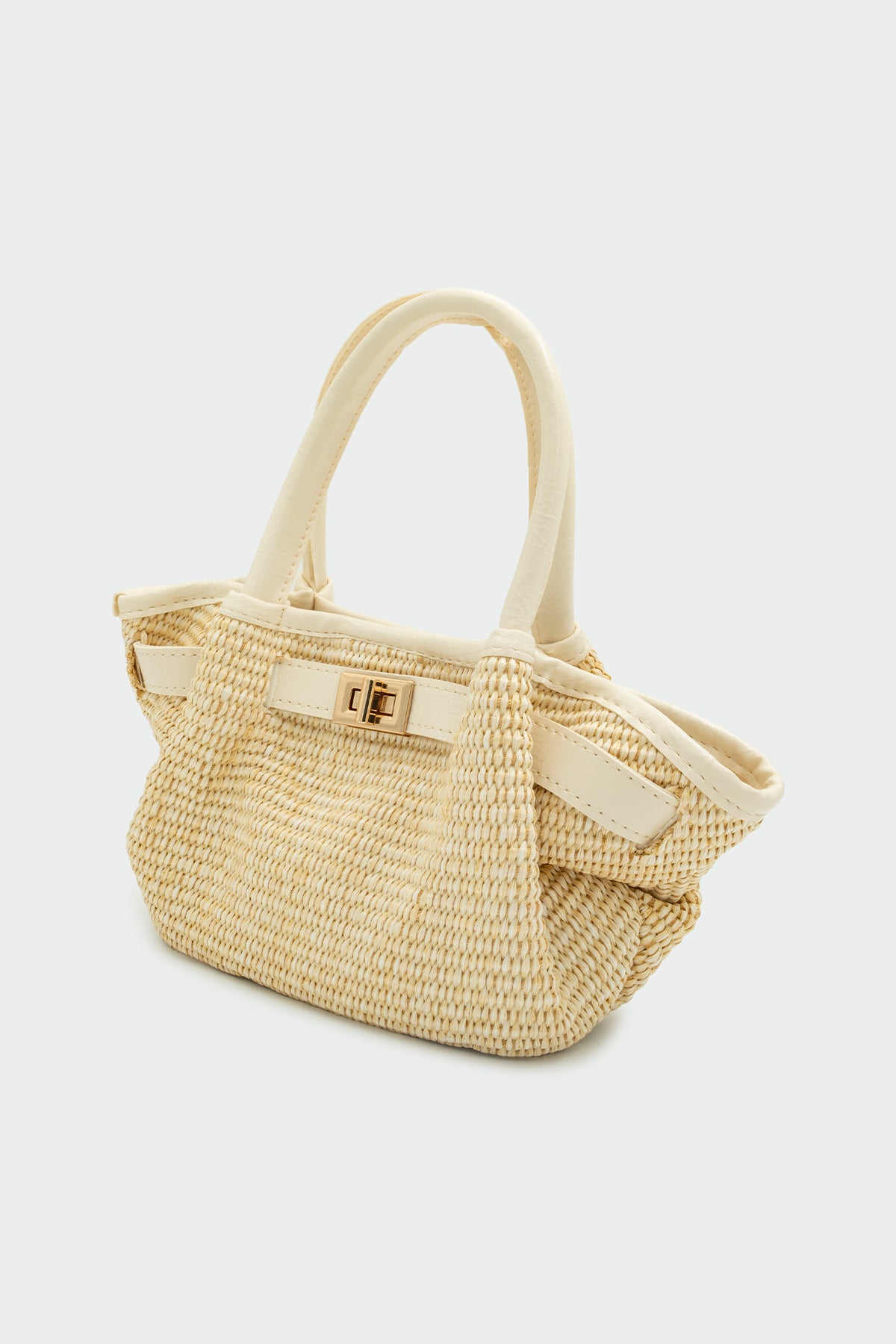 Edge Mini Hasır Çapraz Çanta - EKRU