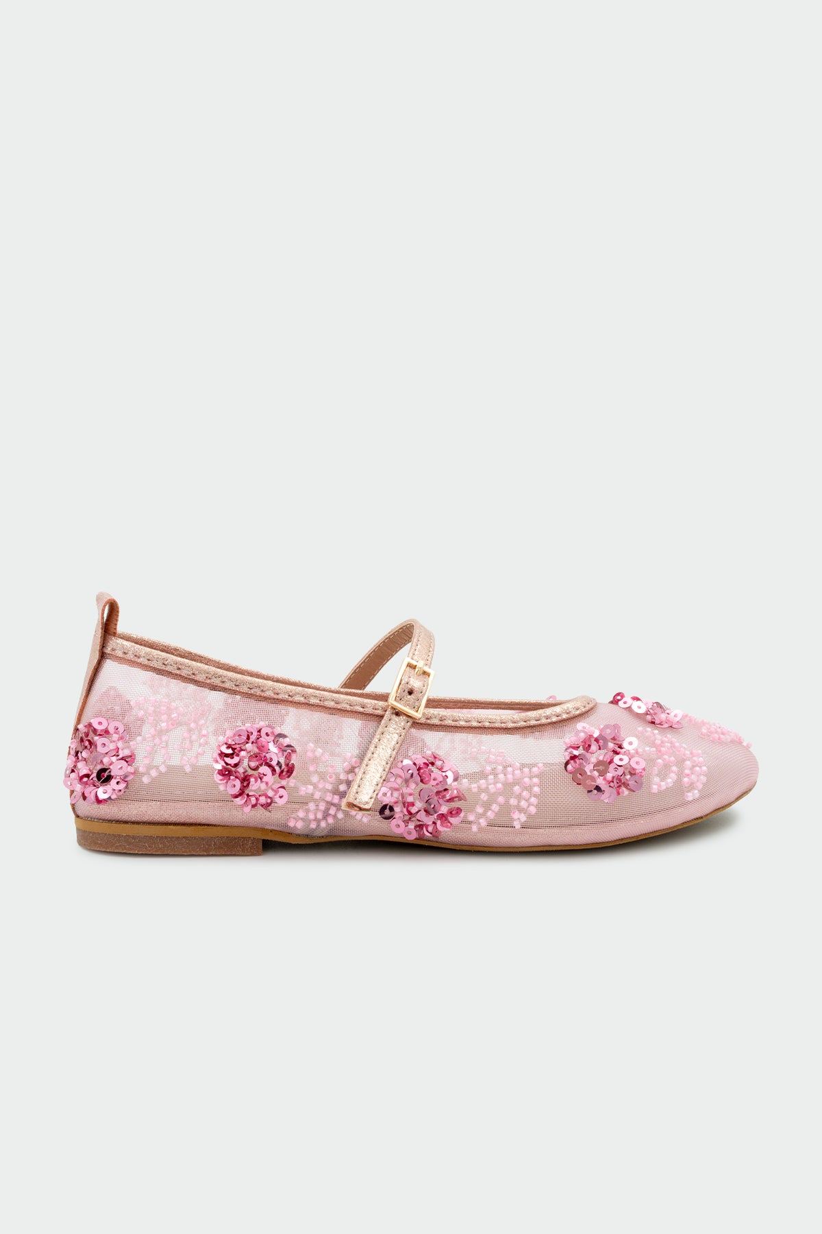 Barbs Boncuk İşlemeli Fileli Babet - PEMBE