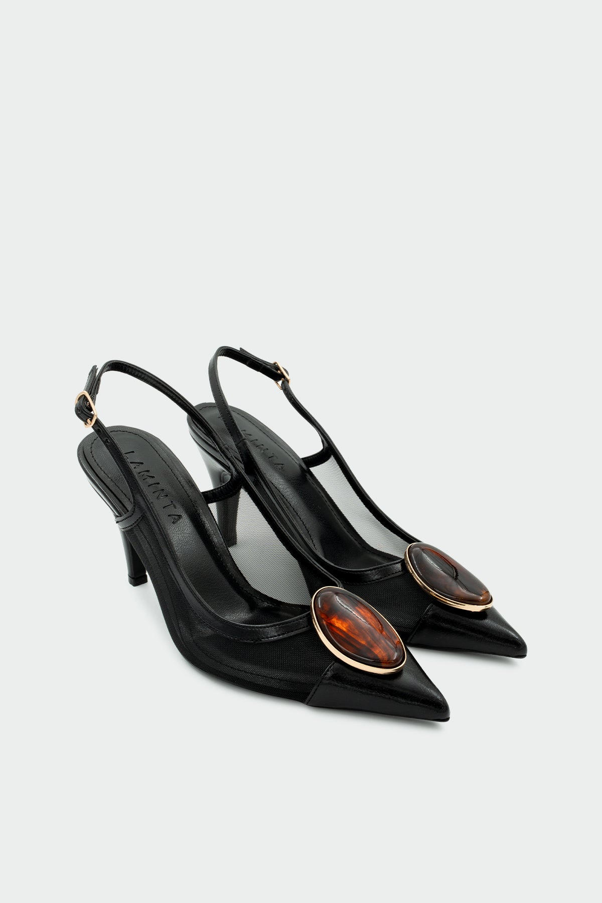 Clis Aksesuar Detaylı Kadın Topuklu Ayakkabı - SİYAH