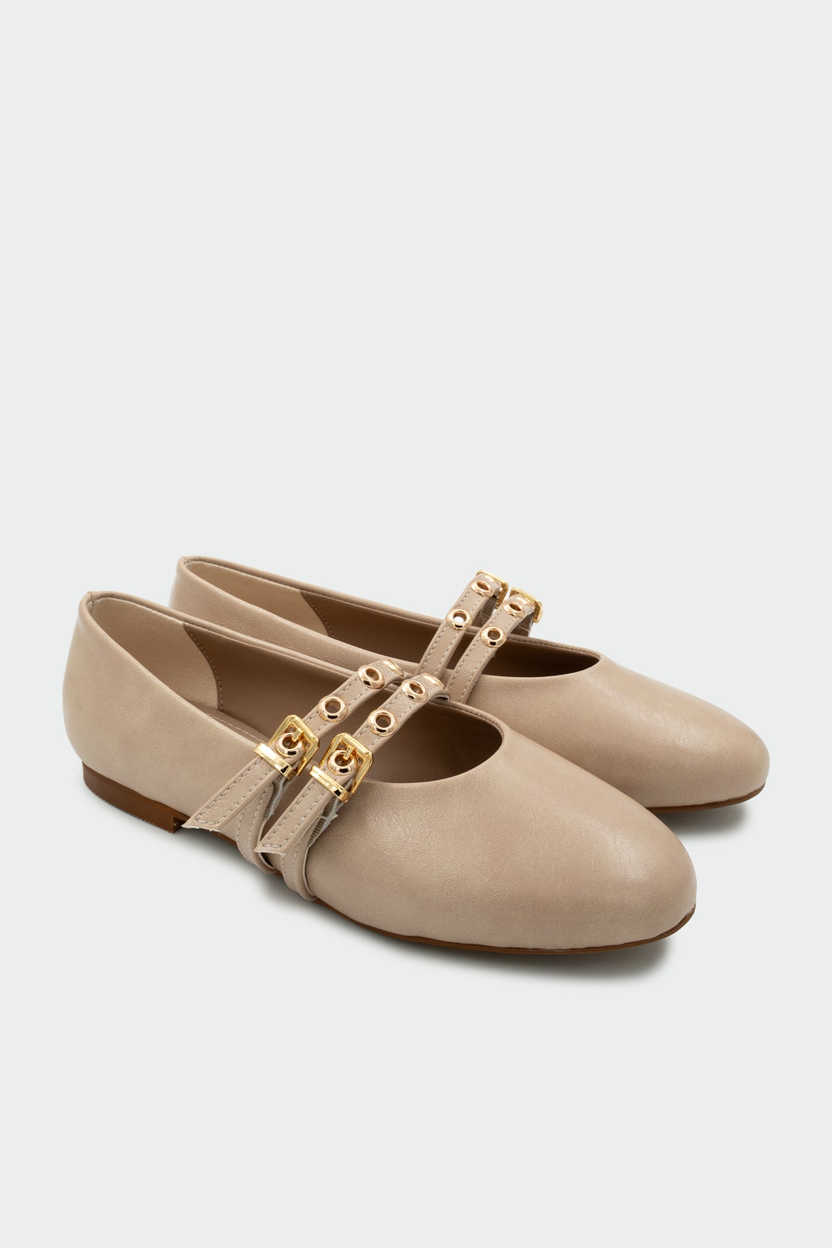 Pari Gold Tokalı Babet - NUDE DERİ