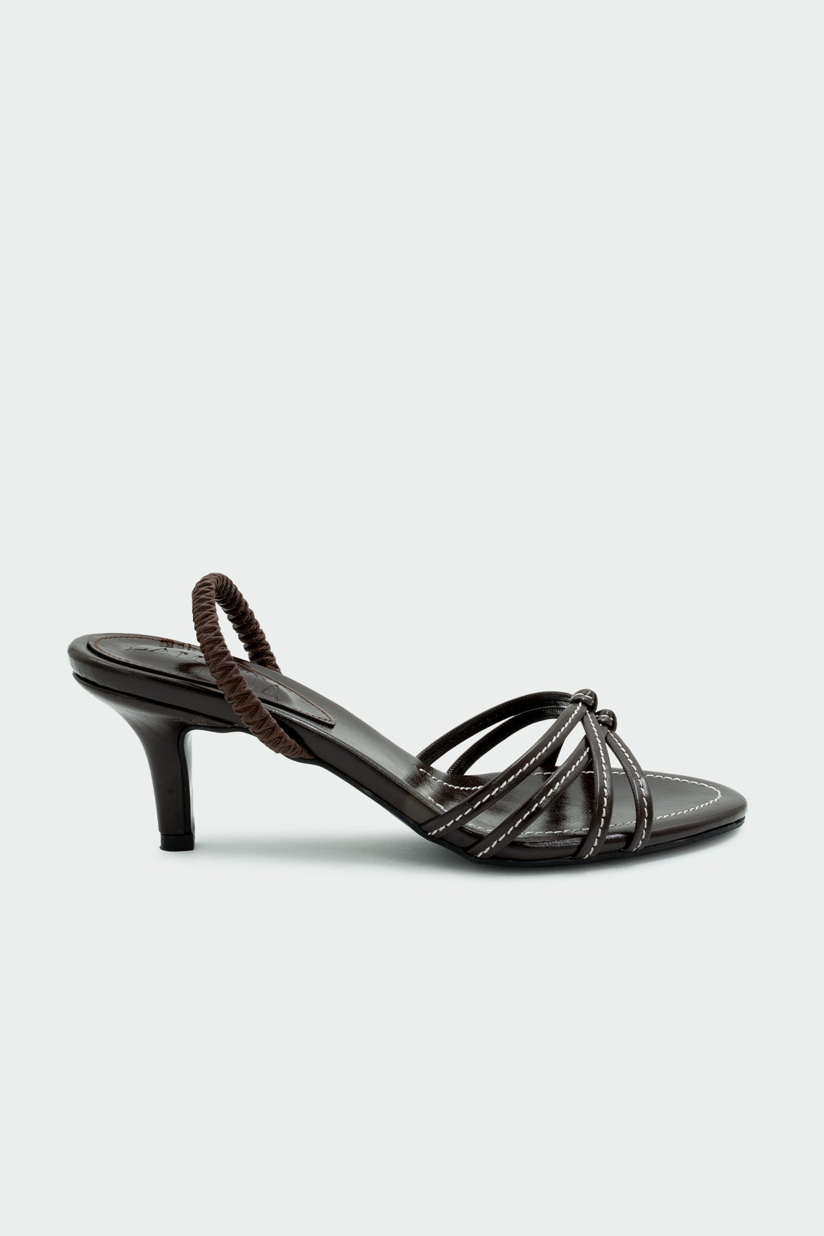 Nesso Düğüm Detaylı Kadın Topuklu Ayakkabı - ACI KAHVE