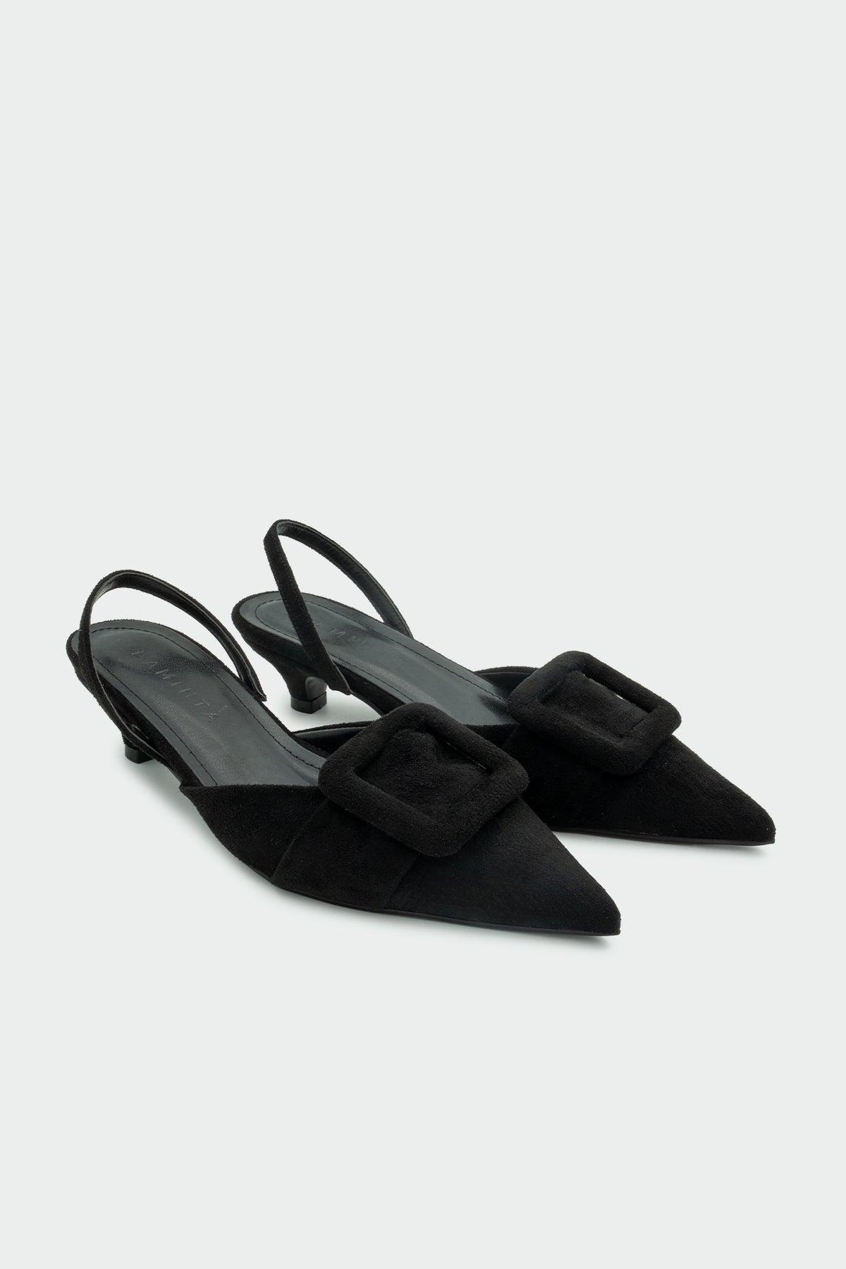 Nicole Tokalı Topuklu Ayakkabı - SİYAH SÜET