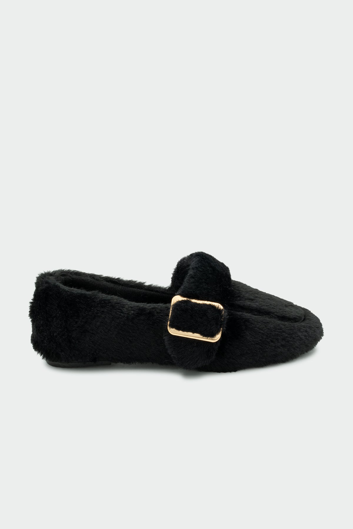 Flufy Toka Detaylı Peluş Ev Babeti - SİYAH