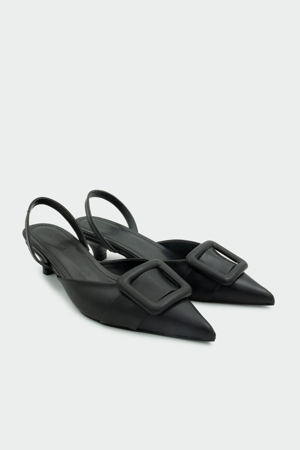 Nicole Tokalı Topuklu Ayakkabı - SİYAH DERİ