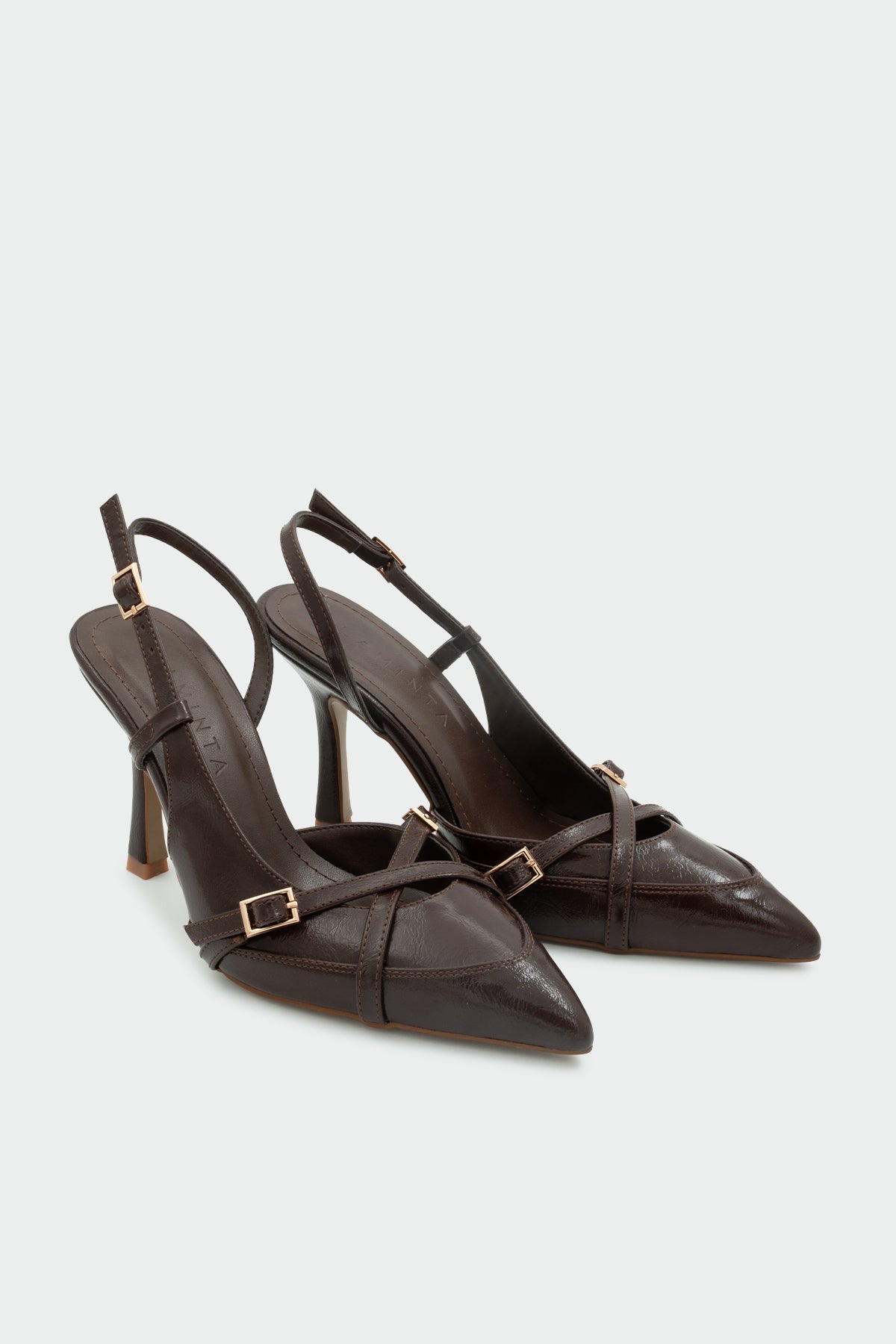 Flamin Toka Detaylı Kadın Topuklu Ayakkabı - ACI KAHVE