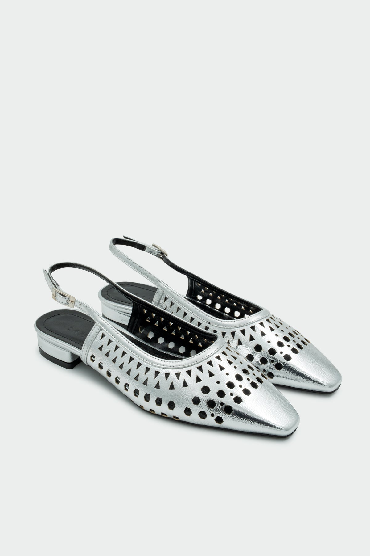 Scoth Lazer Kesim Desenli Kadın Babet - Silver