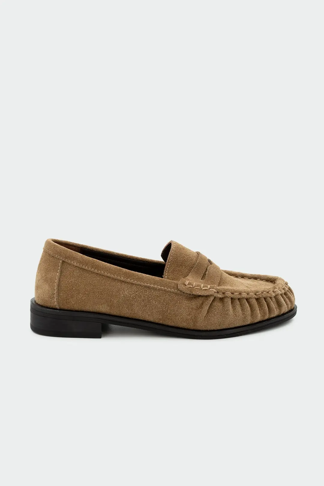 Dipsy Dikiş Detaylı Hakiki Deri Kadın Loafer - Rome Bej Süet