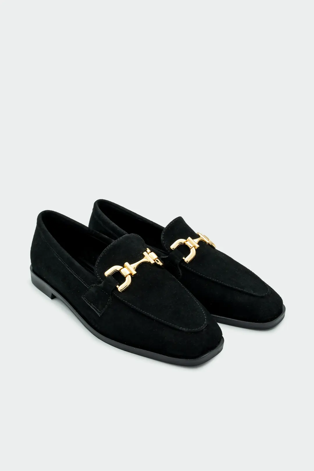 Aloha Gold Detaylı Loafer - SİYAH SÜET